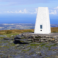 Buy canvas prints of Snaefell Summit Trig Point by Steven Watson