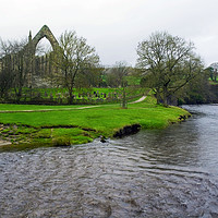Buy canvas prints of The River Wharfe and Bolton Priory by Steven Watson