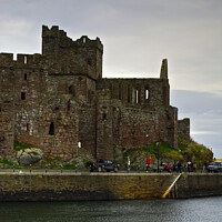 Buy canvas prints of Peel Castle and St. German's Cathedral ruins  by Steven Watson