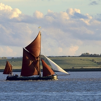 Buy canvas prints of  THAMES BARGE by Helen Cullens