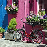 Buy canvas prints of BIKE AT BURANO                                     by Helen Cullens