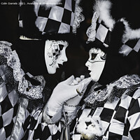 Buy canvas prints of Venetian Masquerade Black and white Pair  by Colin Daniels
