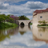 Buy canvas prints of Leeds Castle Moat by Karl Thompson