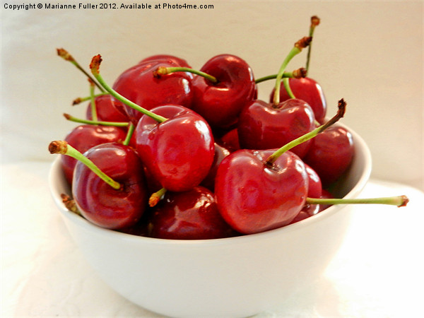 A Bowl of Cherries Picture Board by Marianne Fuller