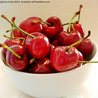 Buy canvas prints of A Bowl of Cherries by Marianne Fuller