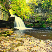 Buy canvas prints of Bishopdale waterfall 7 by David Martin