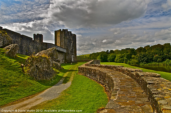 Caerphilly Castle Wales Picture Board by David Martin
