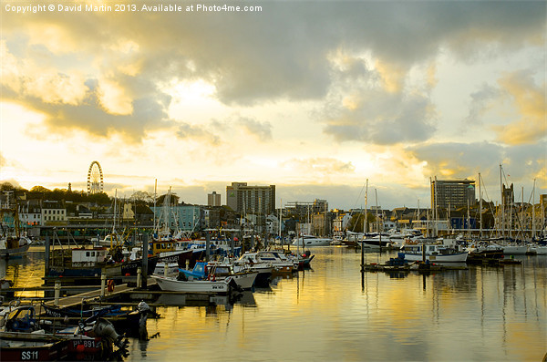 Captivating Plymouth Harbour Scene Picture Board by David Martin