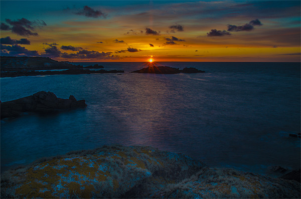 Majestic Sunrise over St Marys Island Picture Board by David Martin