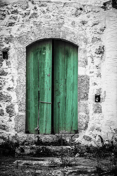  Green door Picture Board by David Martin