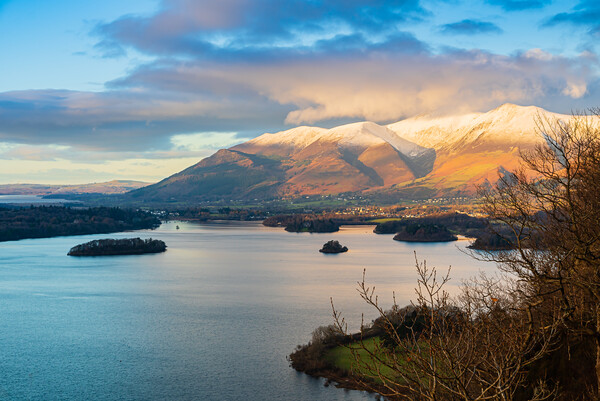 Majestic Sunset over Derwent Water Picture Board by David Martin
