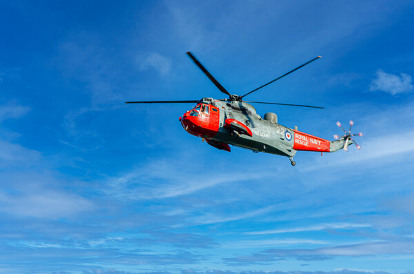 Royal Navy Rescue Helicopter Picture Board by David Martin