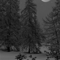 Buy canvas prints of Moonlit mountain by Steven Plowman