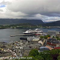 Buy canvas prints of Panoramic Alesund by Steven Plowman