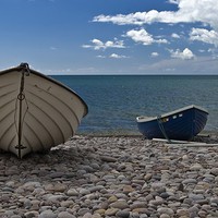 Buy canvas prints of  Two boats on a beach. by Steven Plowman