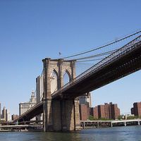 Buy canvas prints of  Brooklyn Bridge by Steven Plowman