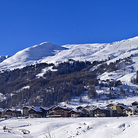Buy canvas prints of  Panoramic Livigno by Steven Plowman