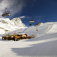 Buy canvas prints of The slopes at Cervinia by Steven Plowman