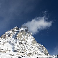 Buy canvas prints of Snow cloud on The Matterhorn by Steven Plowman