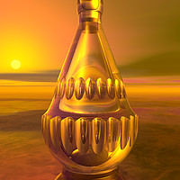 Buy canvas prints of Sunset Decanter by Hugh Fathers