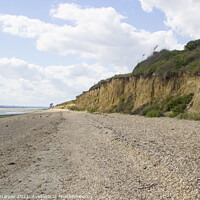 Buy canvas prints of A powdered shell beach and low cliff on Southampton Water Hampsh by Michael Harper