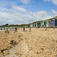 Buy canvas prints of Beach Huts on the Hampshire coast in the South of England by Michael Harper