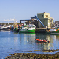 Buy canvas prints of Trawlers at the quayside at Ardglass Harbour Northern Ireland by Michael Harper