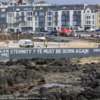 Buy canvas prints of BibleText on the Portstewart seafront N Ireland by Michael Harper