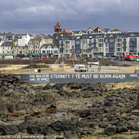 Buy canvas prints of BibleText on the Portstewart seafront N Ireland by Michael Harper