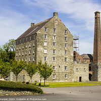 Buy canvas prints of The historic Ballydugan flourmill and chimney stack by Michael Harper