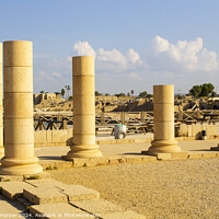 Buy canvas prints of The ruins of King Herod's palace that forms part of Caserea Mari by Michael Harper