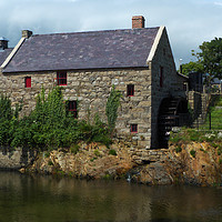 Buy canvas prints of The Corn Mill at Annalong Harbour Mourne by Michael Harper