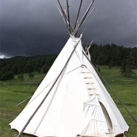 Buy canvas prints of Tepee in Montana by Larry Stolle