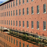 Buy canvas prints of Boott Cotton Mill Reflection by Mark Sellers