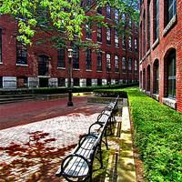 Buy canvas prints of Boott Mill Courtyard by Mark Sellers
