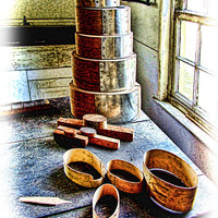 Buy canvas prints of Shaker Box Making Vignette by Mark Sellers