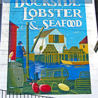 Buy canvas prints of Dockside Lobster and Seafood sign by Mark Sellers