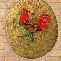 Buy canvas prints of Glass Mosaic Cockerel by Sean Foreman