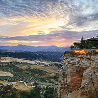 Buy canvas prints of Twilight Over Historic Ronda by Sean Foreman