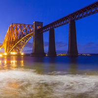 Buy canvas prints of  Forth Rail Bridge Blue And Gold by Bill Buchan