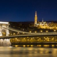 Buy canvas prints of  Budapest Chain Bridge and St. Matthias Church by Bill Buchan