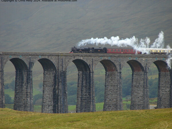 Ribblehead Viaduct Steam Engine Picture Board by Chris Petty