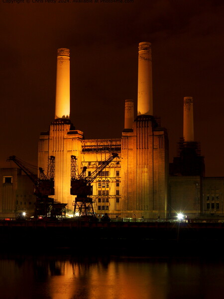 Battersea Power Station at night Picture Board by Chris Petty