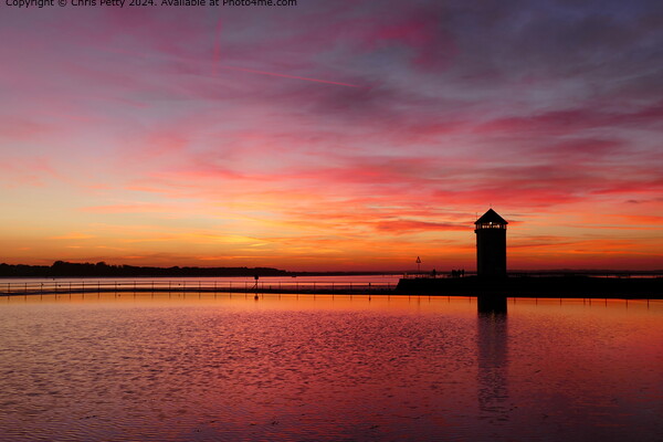 Brightlingsea Beach Sunset Picture Board by Chris Petty