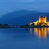 Buy canvas prints of Eilean Donan Castle at night by Chris Petty