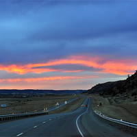 Buy canvas prints of highway sunset by patricia shade