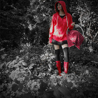 Buy canvas prints of red riding hoodie by kirstin price