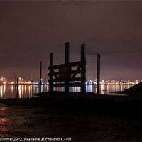 Buy canvas prints of Southampton docks at night by Gordon Dimmer
