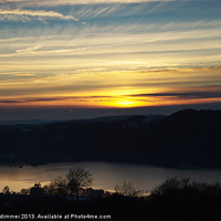 Buy canvas prints of Windermere Sunset from Orrest Head by Gordon Dimmer