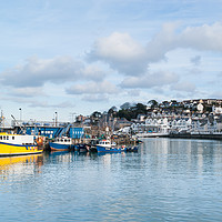 Buy canvas prints of Brixham Harbour with Boats by Gordon Dimmer